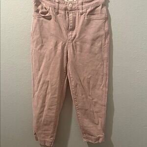Madewell Women's Cropped Jeans in Soft Pink